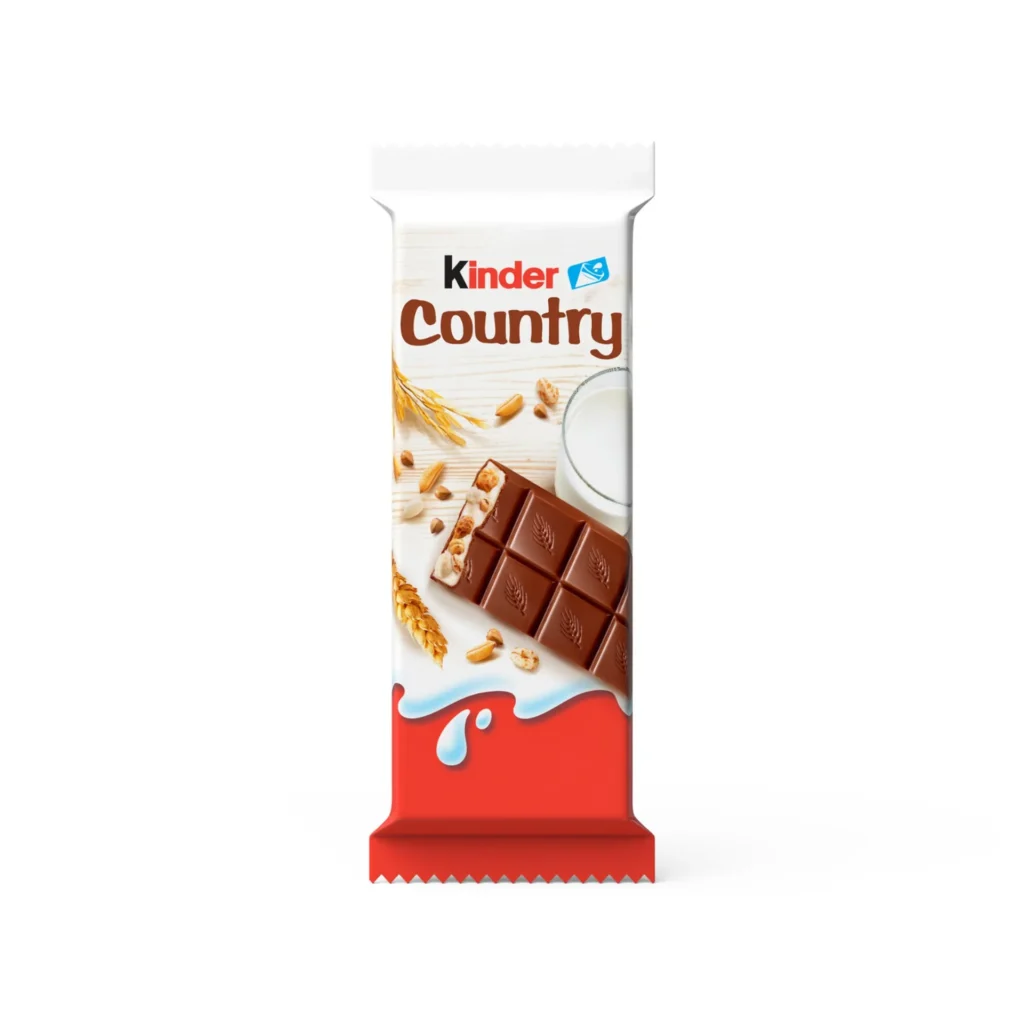 Kinder Country Milk Chocolate Bar with milky filling and cereals 23.5g
