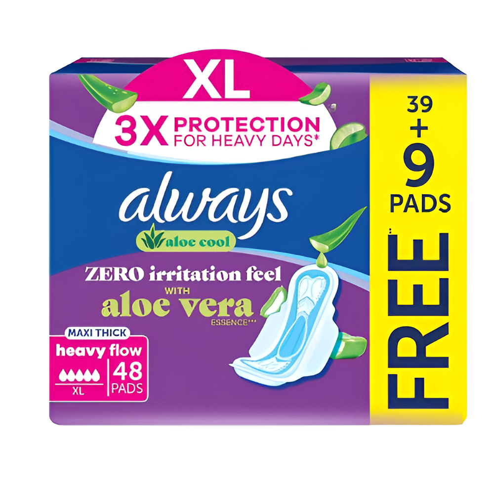 Always Aloe Cool XL Sanitary Pads 48+9 Pads